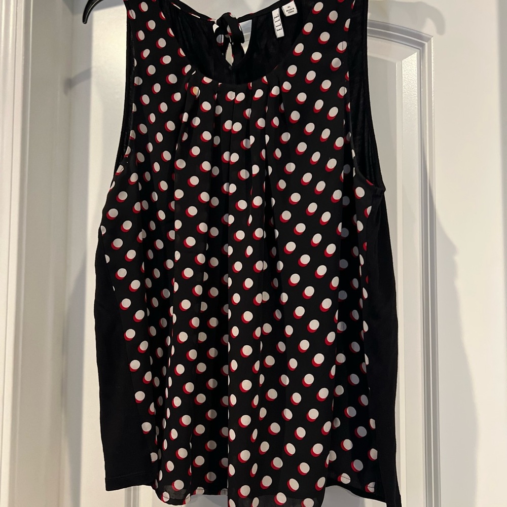 Polka dot sleeveless shell